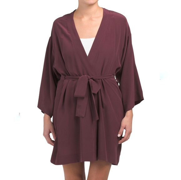 NWT UGG Lolla Silk Belted Robe - Port - Picture 3 of 8